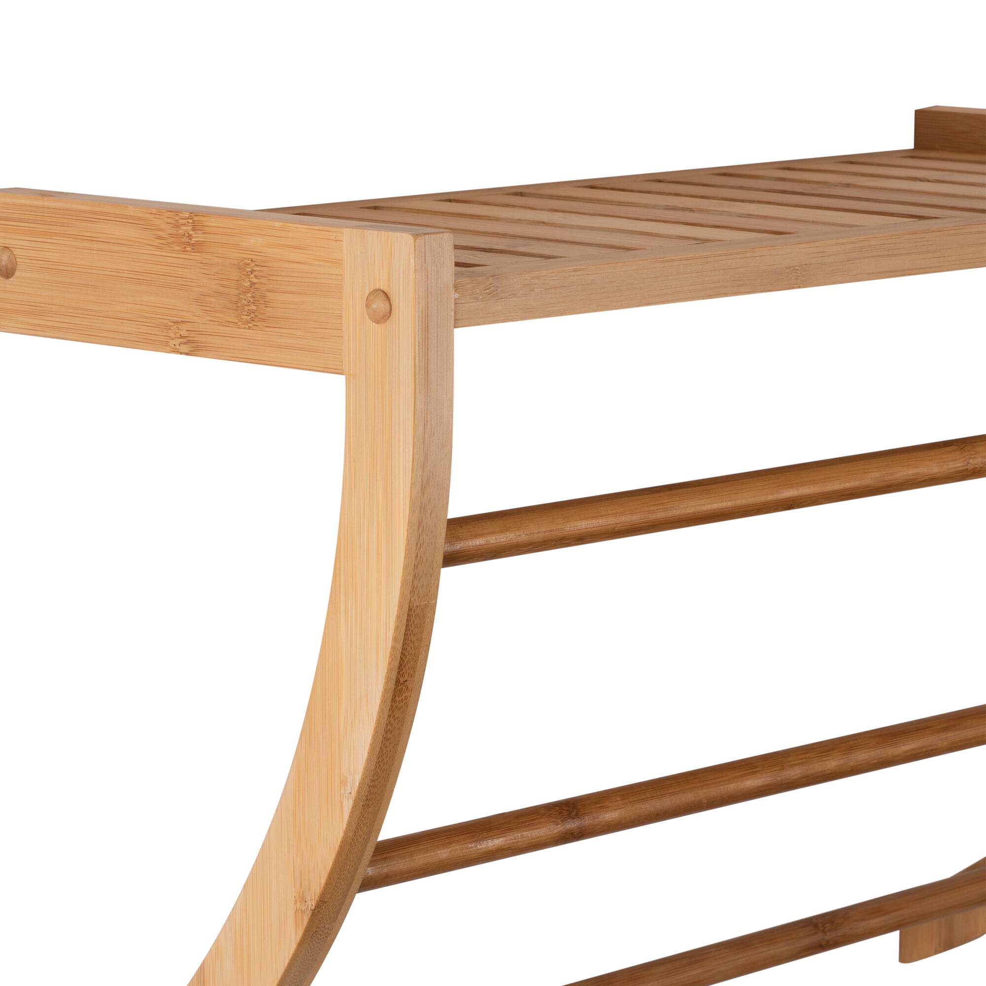 Organize It All Bamboo Wall Mount Shelf and Towel Rack
